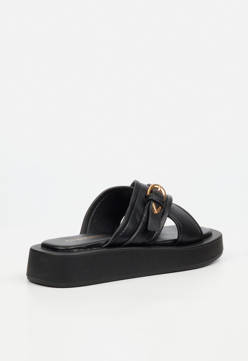 Viabeach - COCONUT 28 Thick Cross Strap Sandal - Black