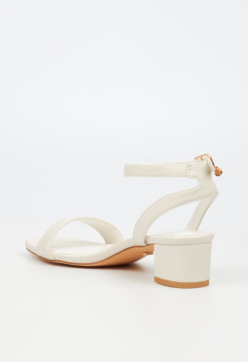 Miss Black - BINA 4 Low Block Heel - White