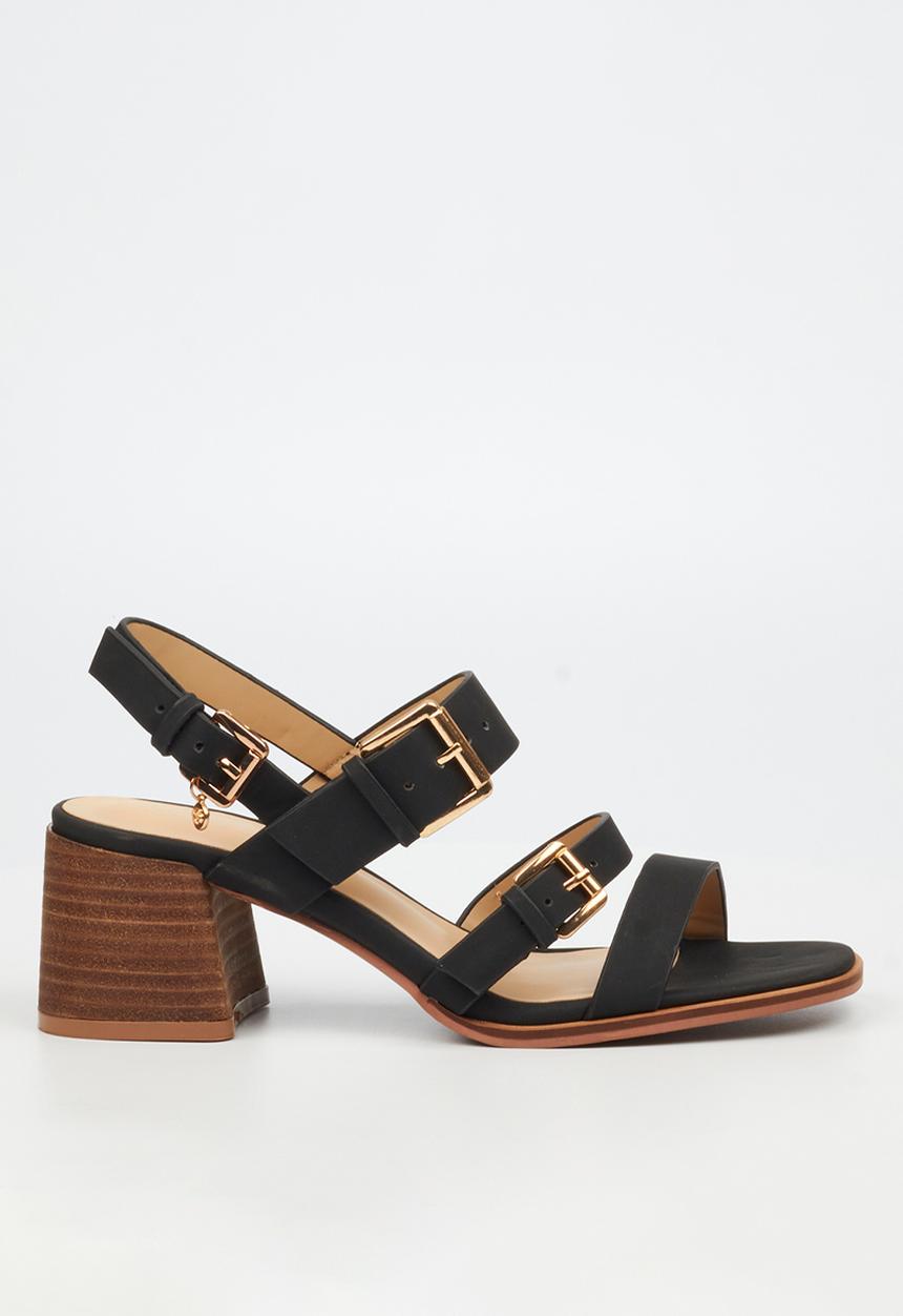 Miss Black - Jungle 2 chunky wooden heel - black