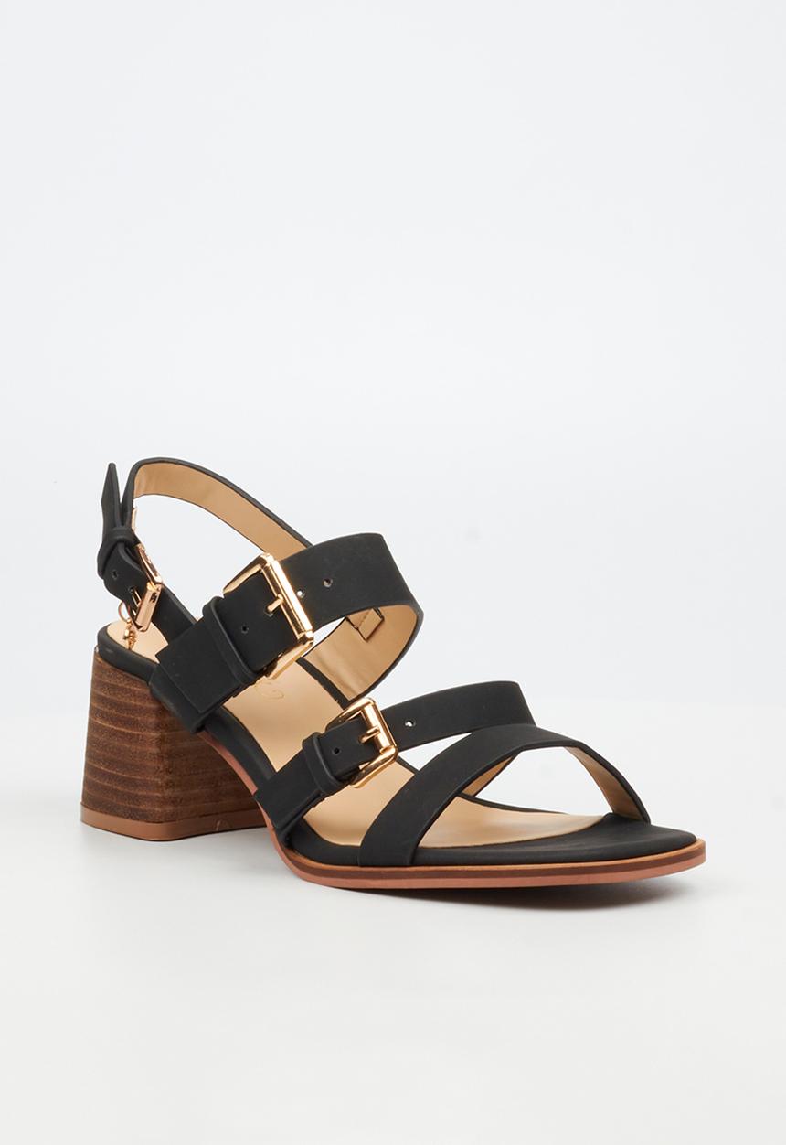 Miss Black - Jungle 2 chunky wooden heel - black