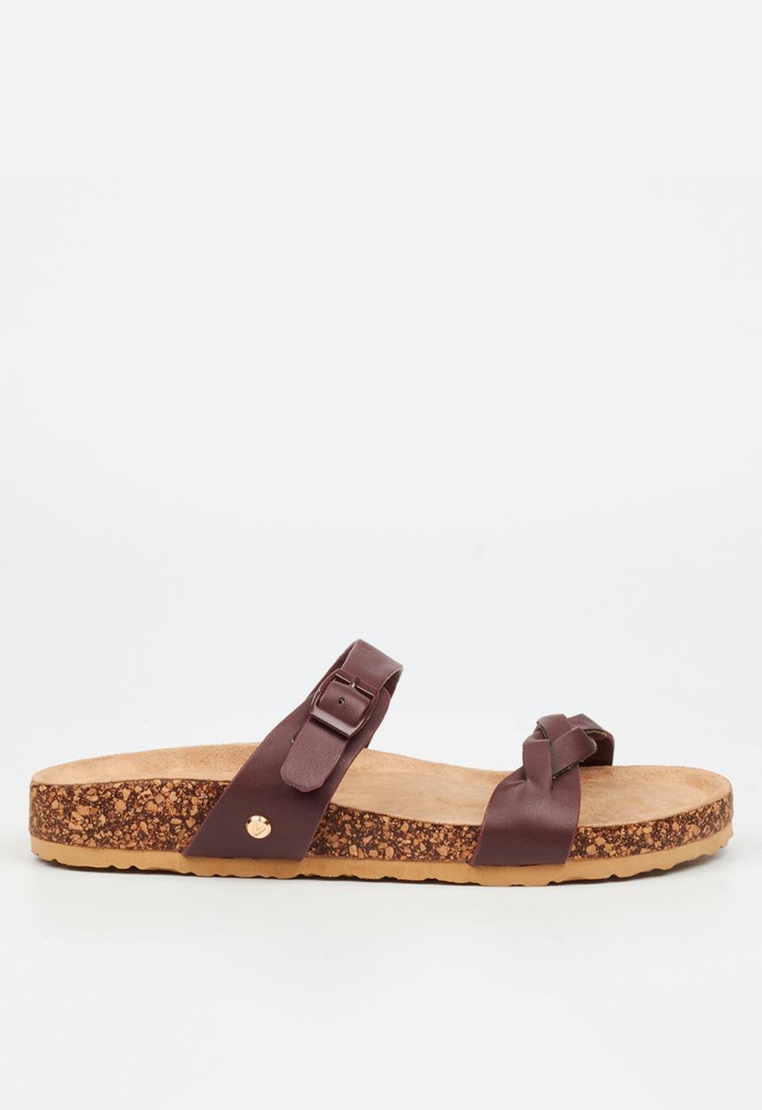 Viabeach - QORK 8 Comfort Sock Braided Strap Qork Sandal - Plum