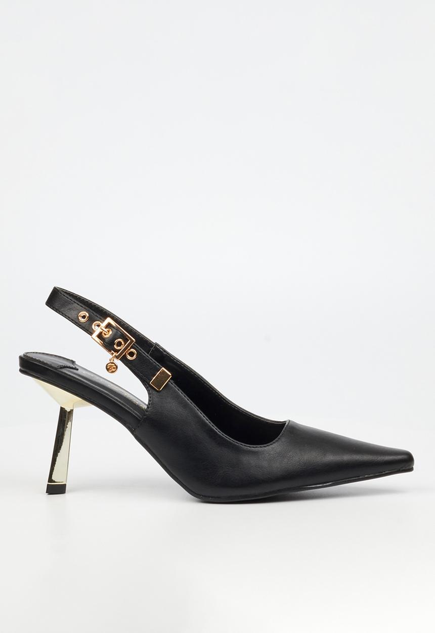 Miss Black - Roseca 1 slingback gold heel - black
