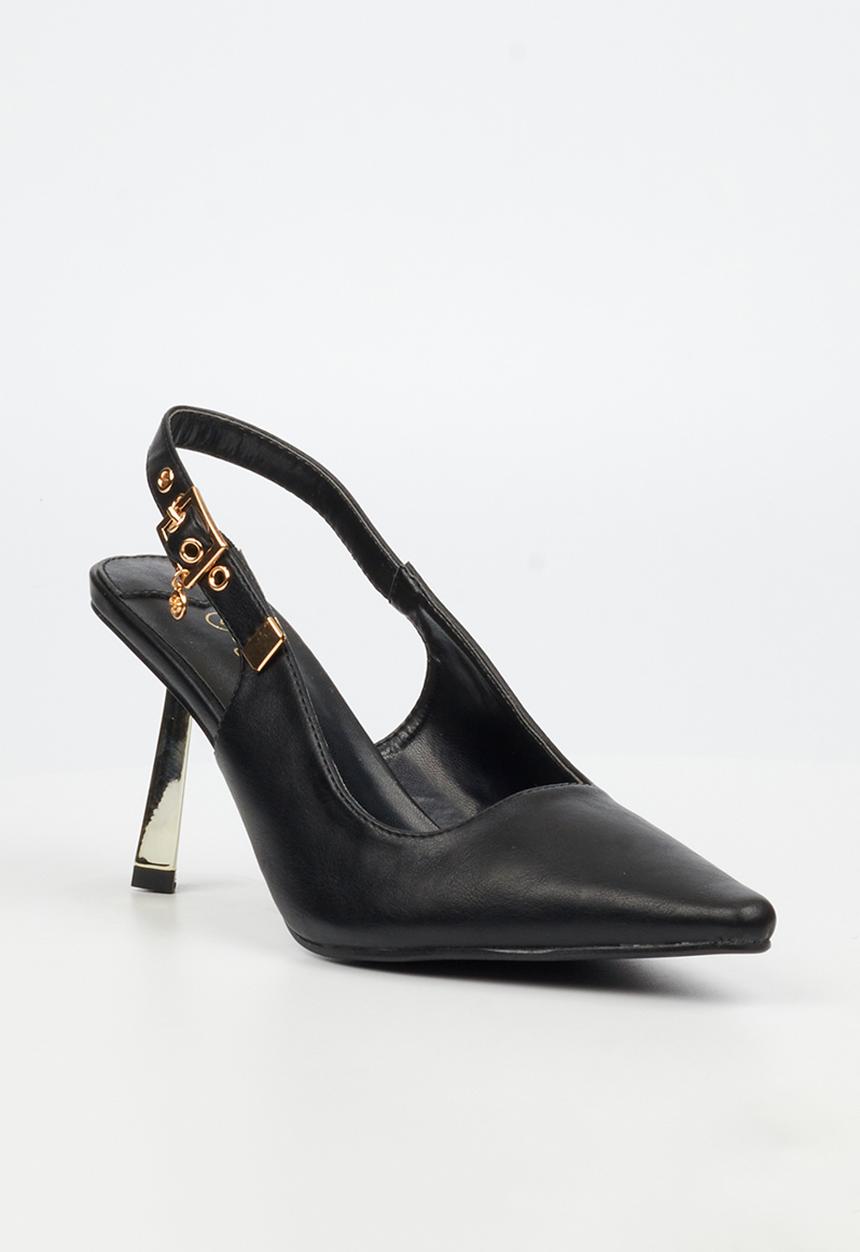 Miss Black - Roseca 1 slingback gold heel - black