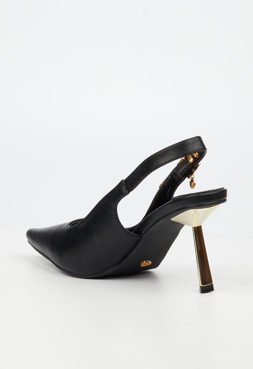 Miss Black - Roseca 1 slingback gold heel - black