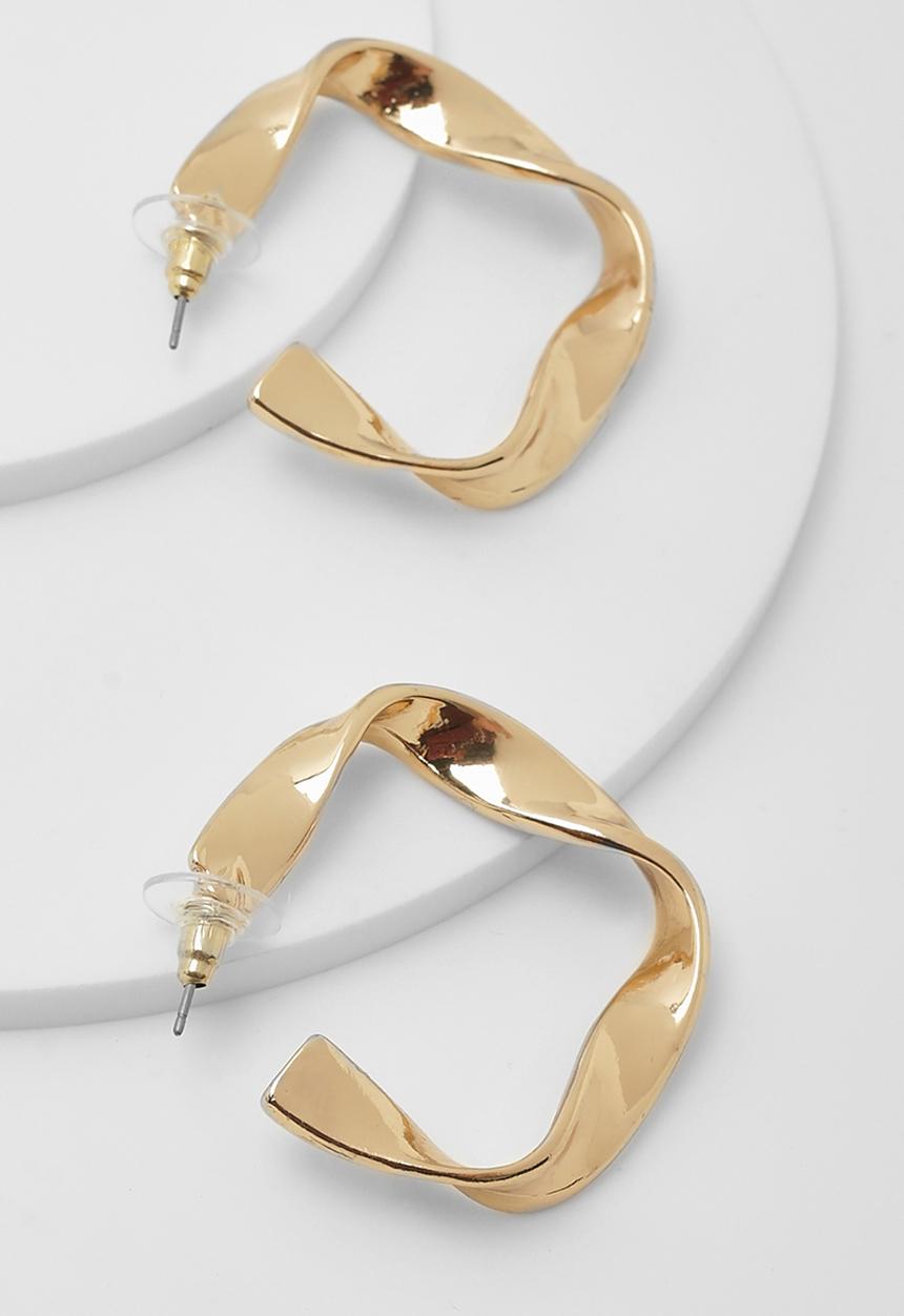 boohoo - Gold twist hoop earrings - gold