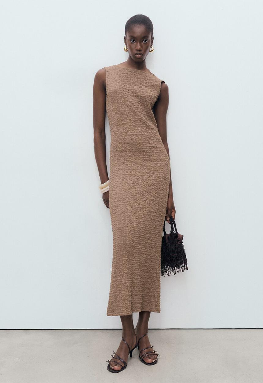 MANGO - Dress tura - brown