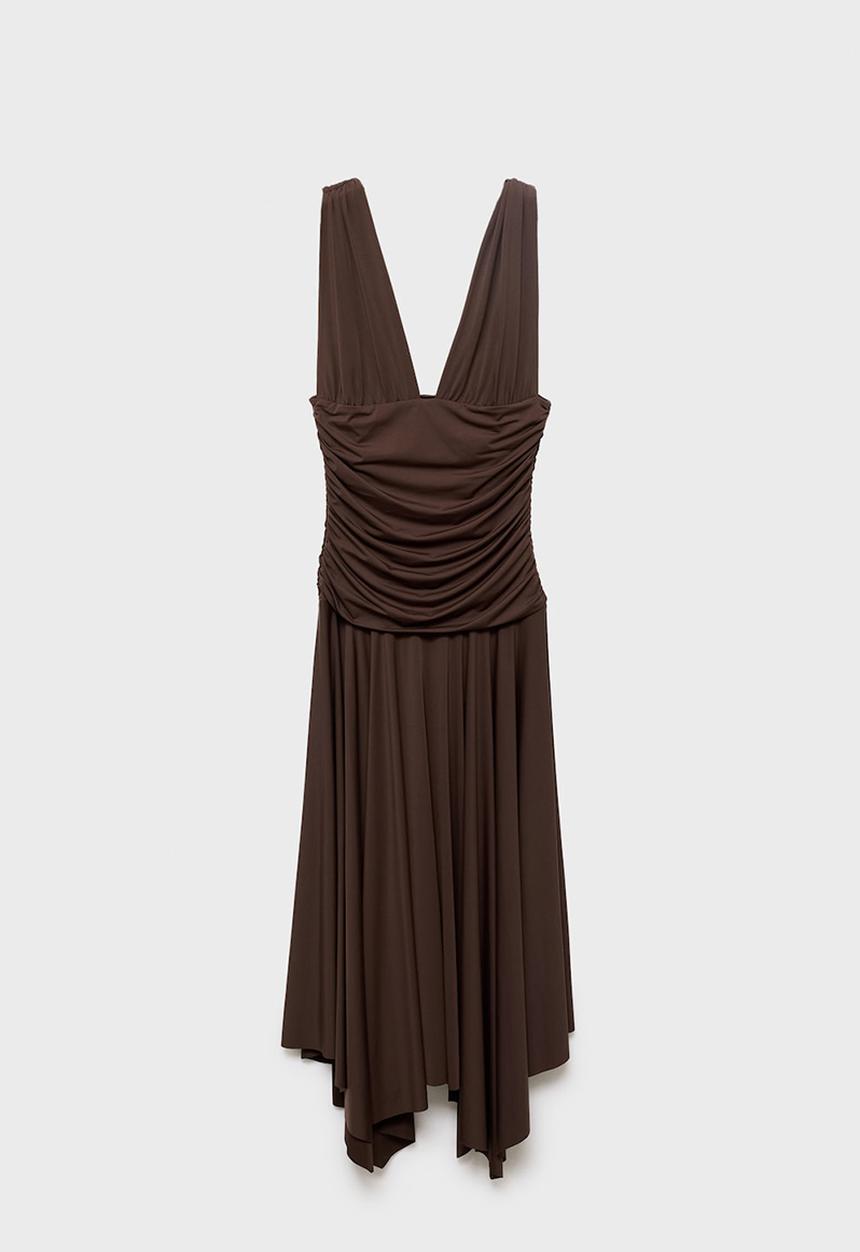 MANGO - Dress myri -  brown