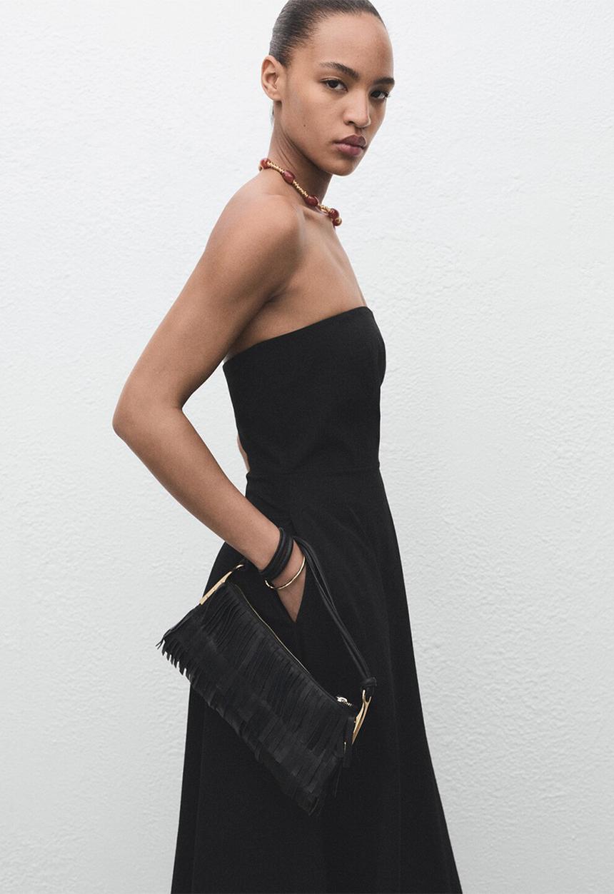 MANGO - Dress cebri -  black