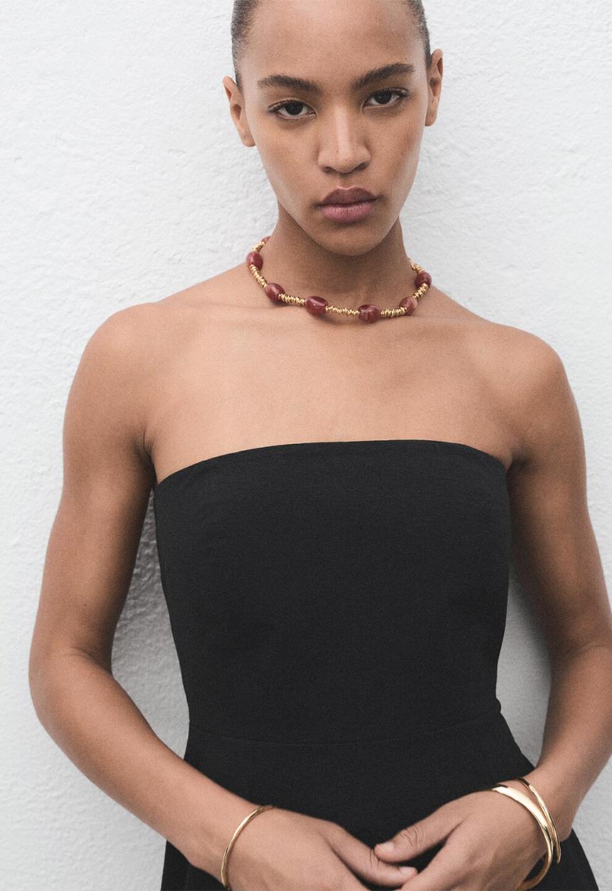 MANGO - Dress cebri -  black
