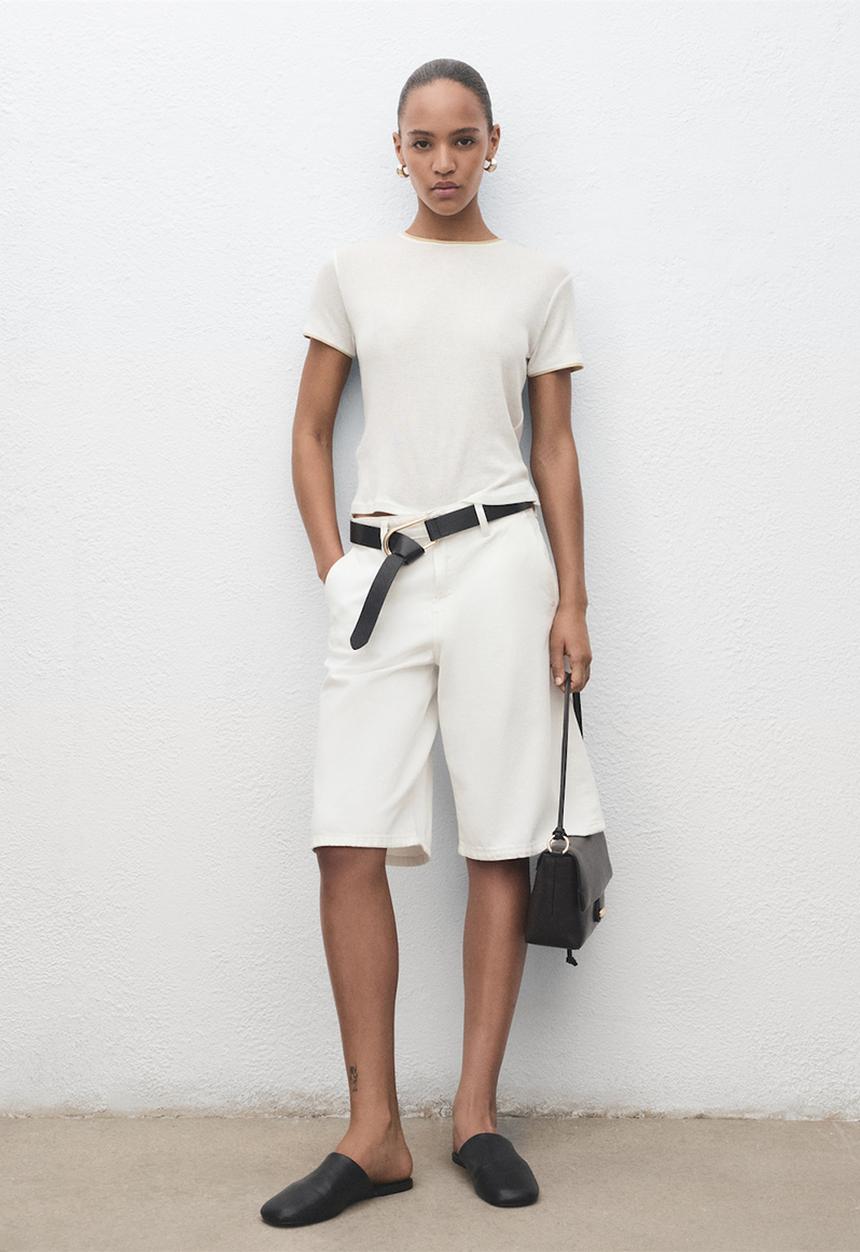 MANGO - T-shirt jane -  light beige
