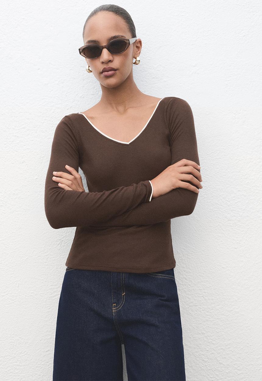 MANGO - Camiseta janet - brown