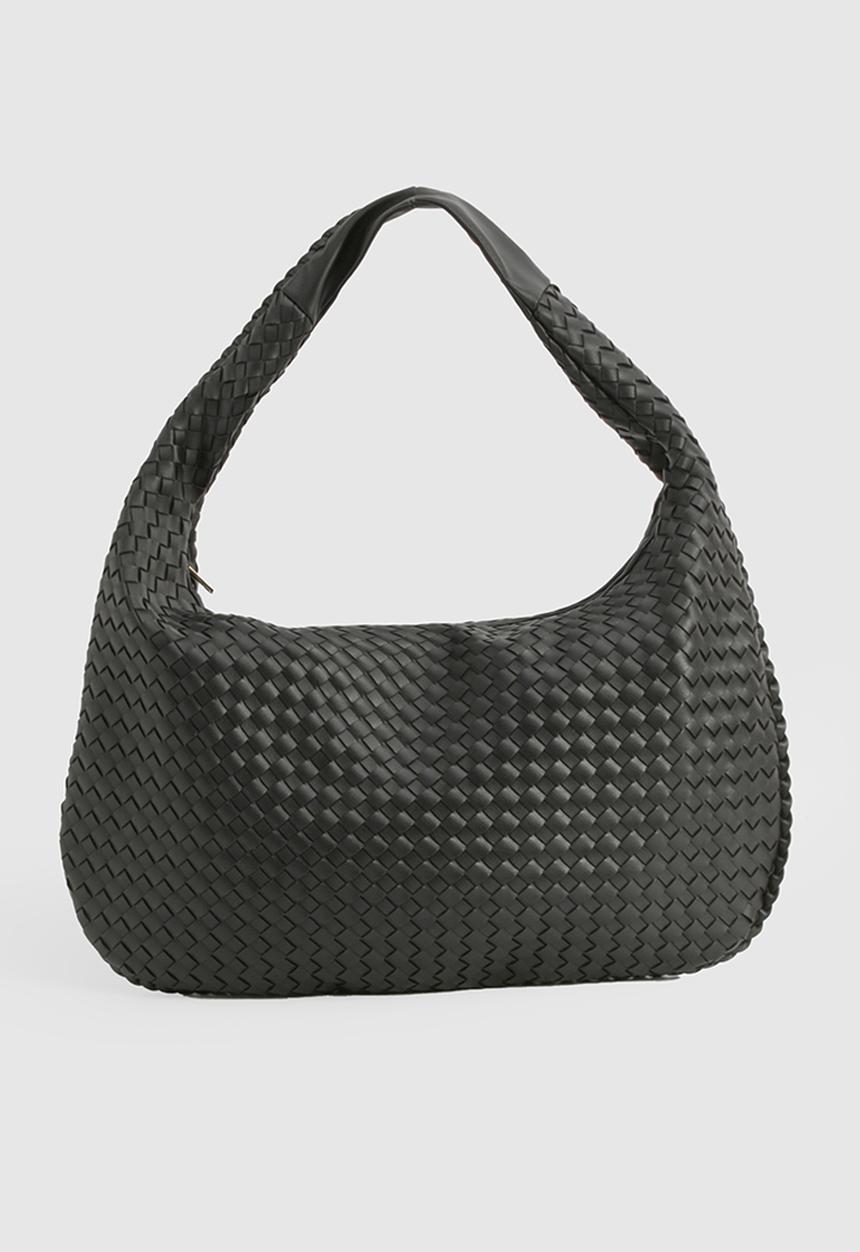 boohoo - Woven slouchy tote bag - black