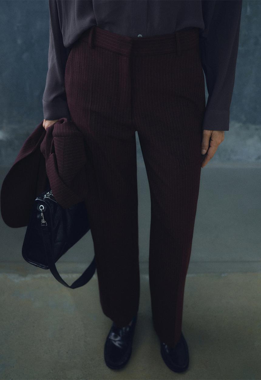 MANGO - Pantalon bergen - dark red