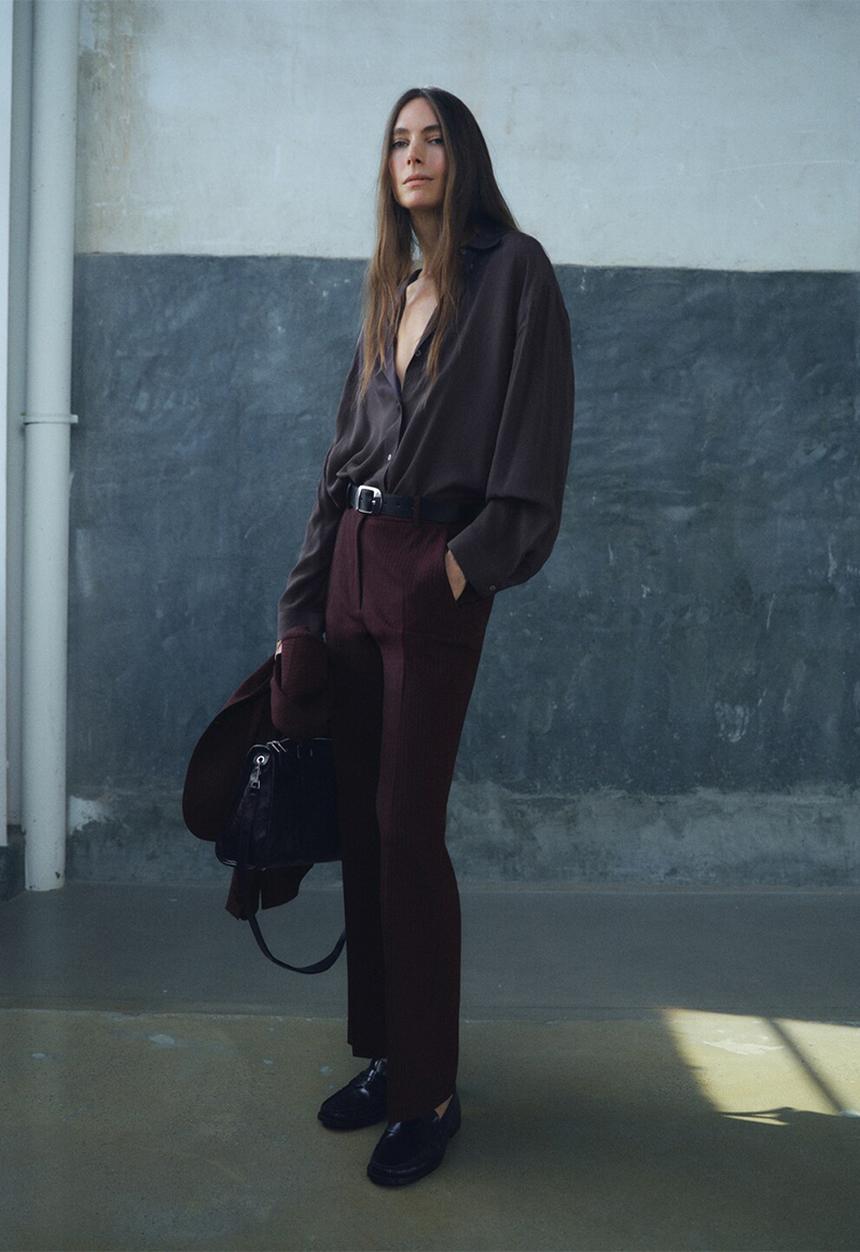 MANGO - Pantalon bergen - dark red