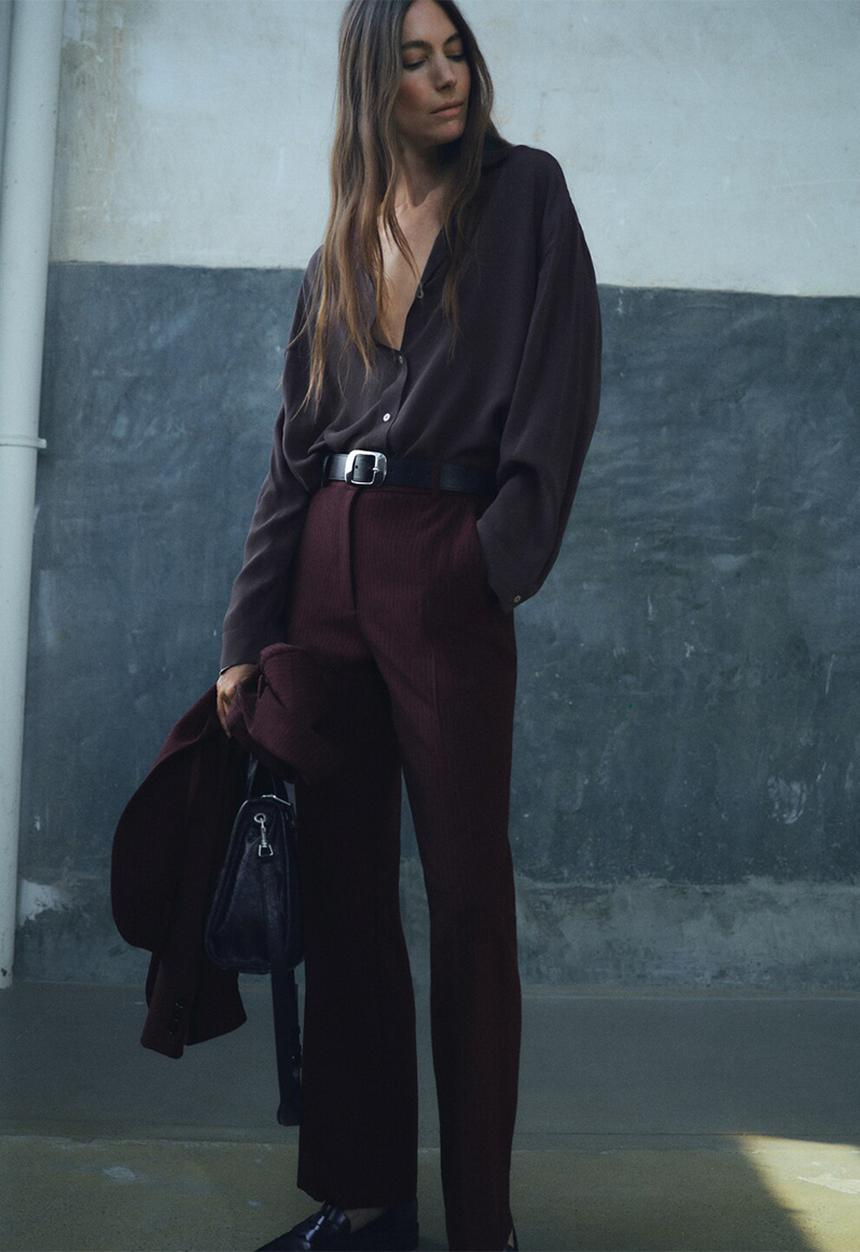 MANGO - Pantalon bergen - dark red