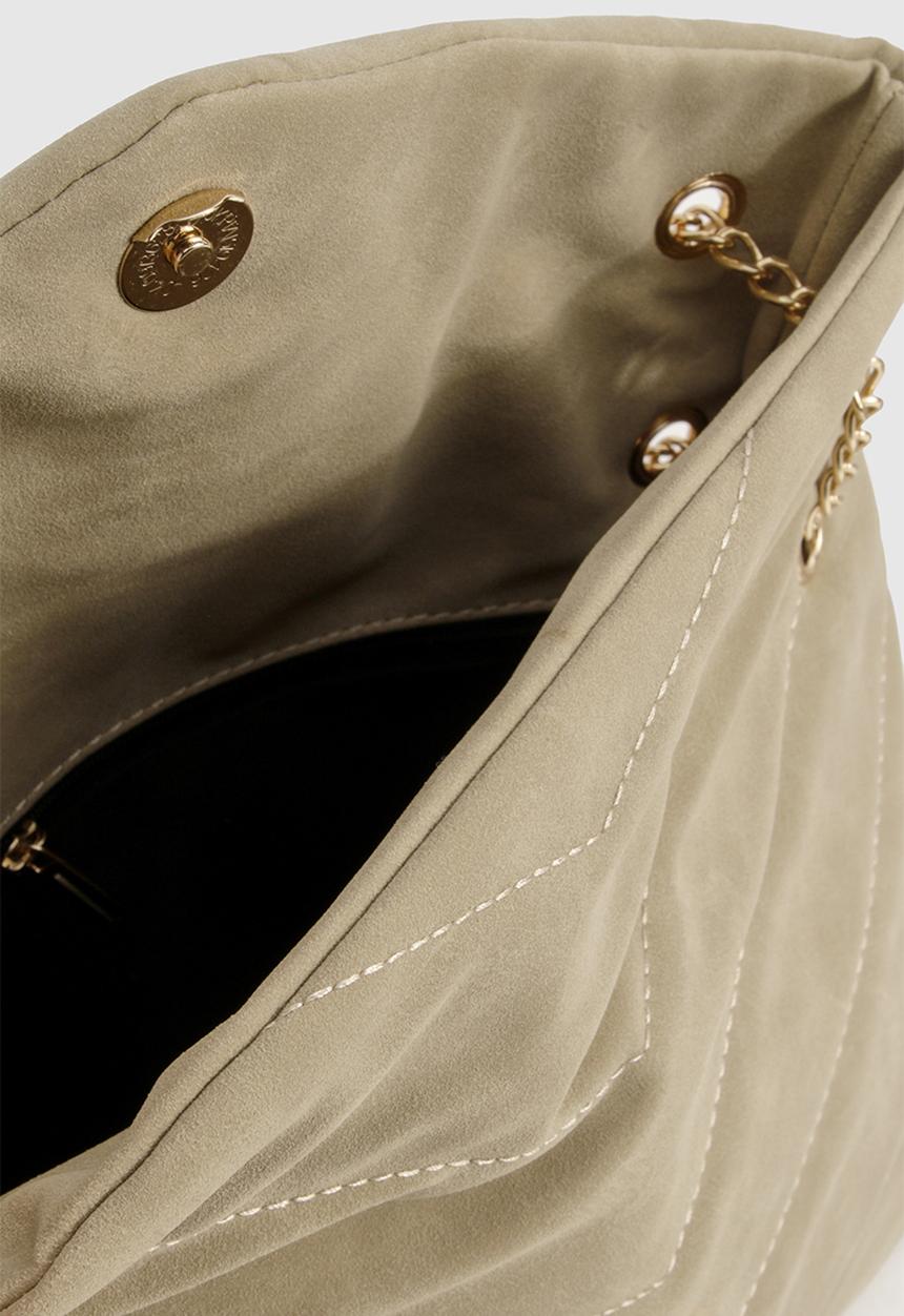 boohoo - Fold over chain handle cross body bag - taupe