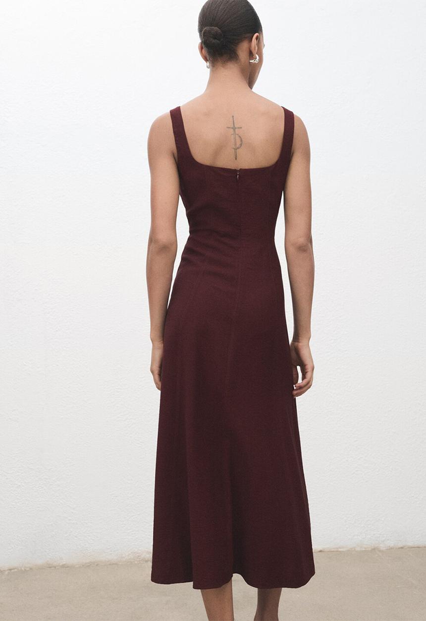 MANGO - Vestido roberts - dark red