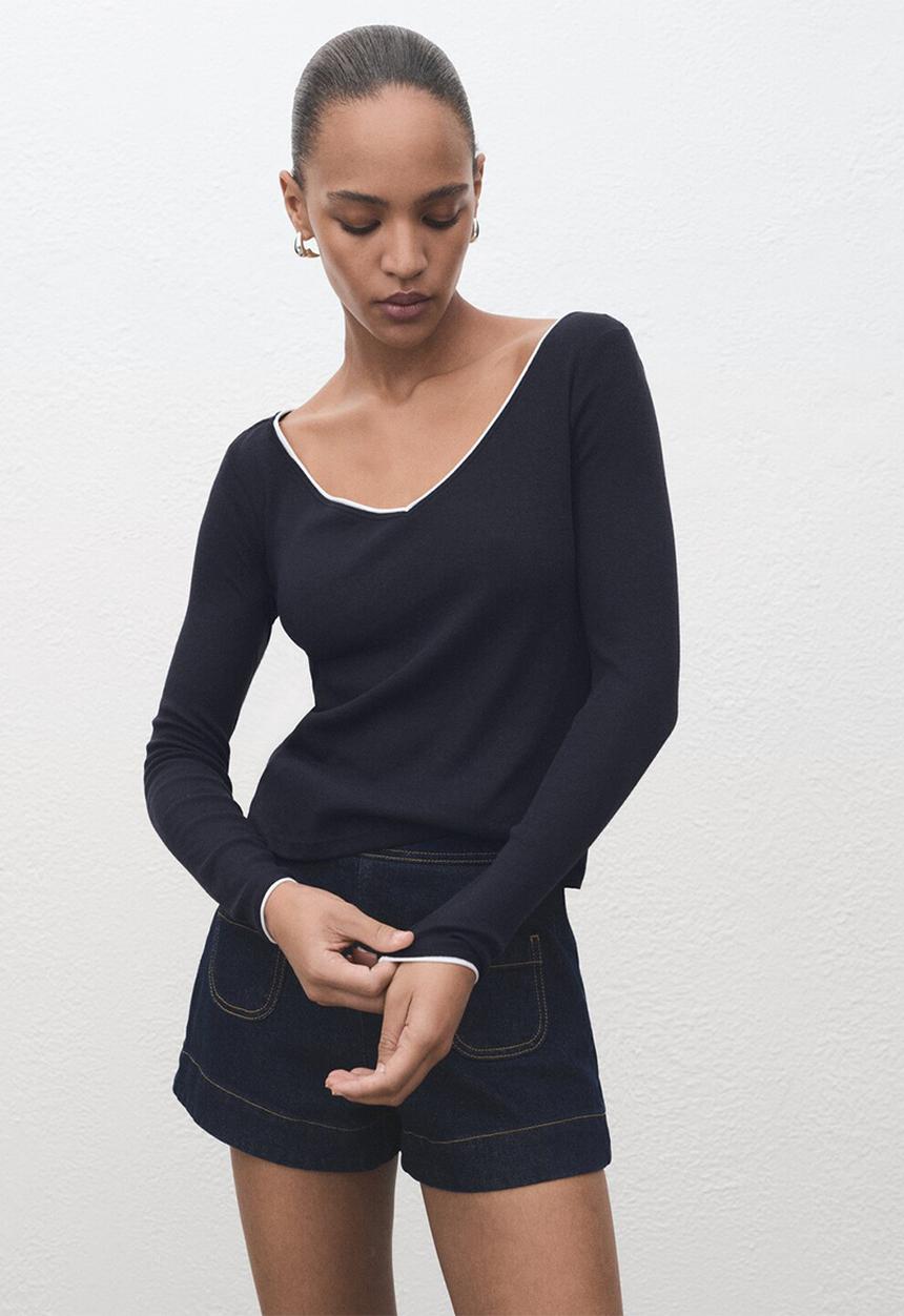 MANGO - Camiseta janet - midnight navy