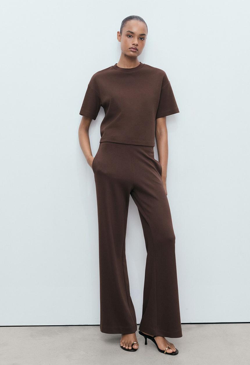 MANGO - Trousers pico  -  brown