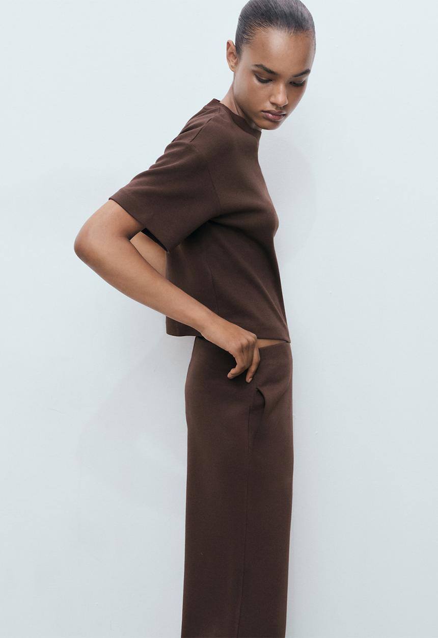 MANGO - Trousers pico  -  brown