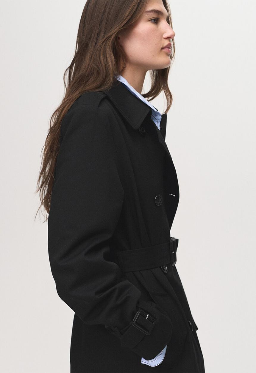 MANGO - Trench polana - black