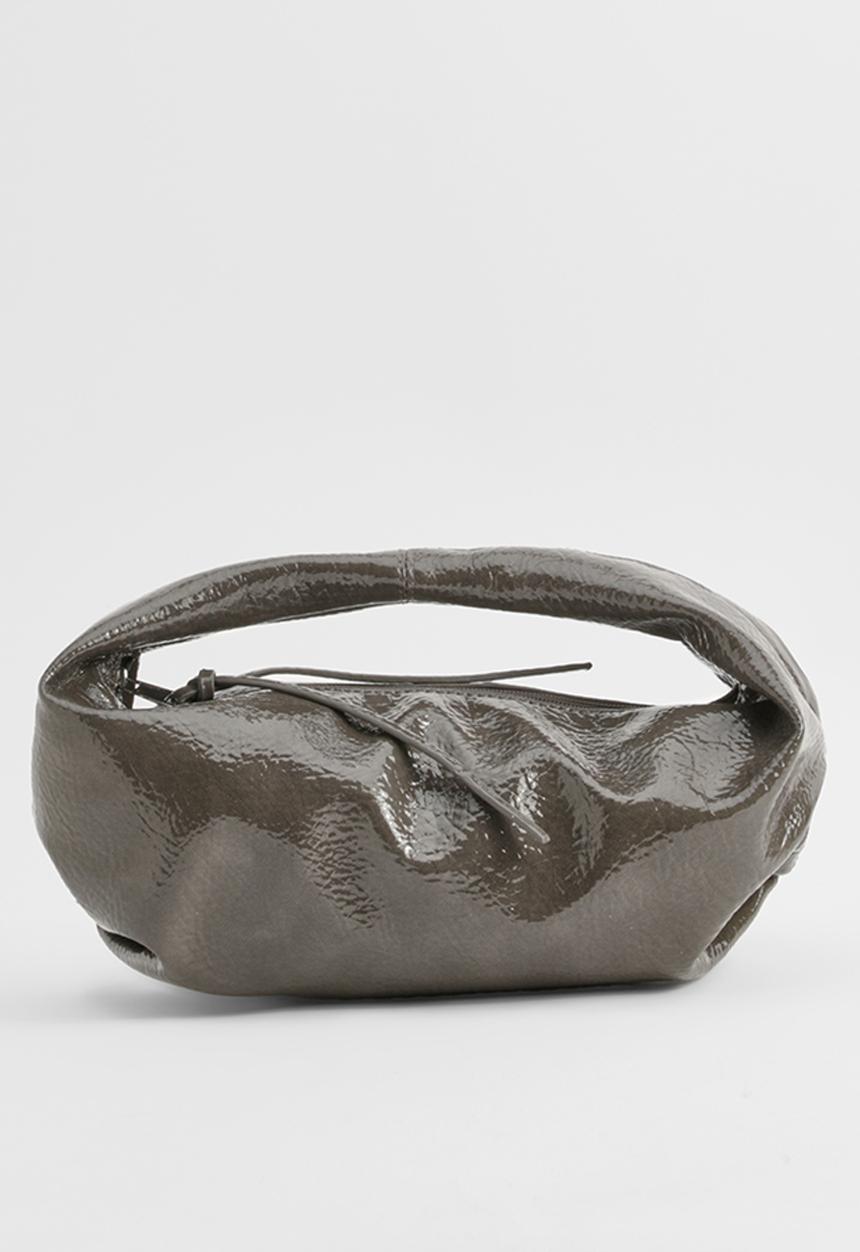 boohoo - Textured patent slouchy grab bag - charcoal