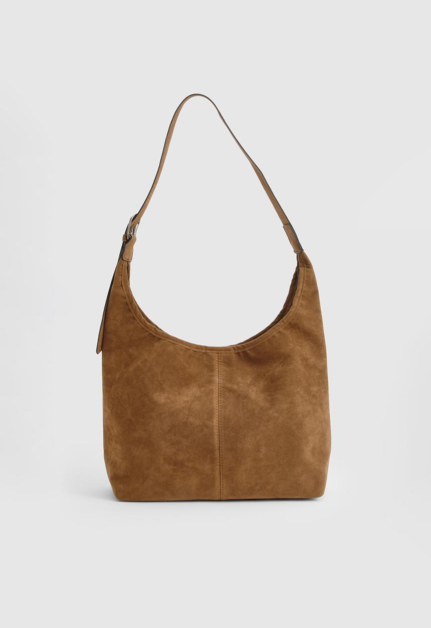 boohoo - Western buckle faux suede slouchy shoulder bag - tan