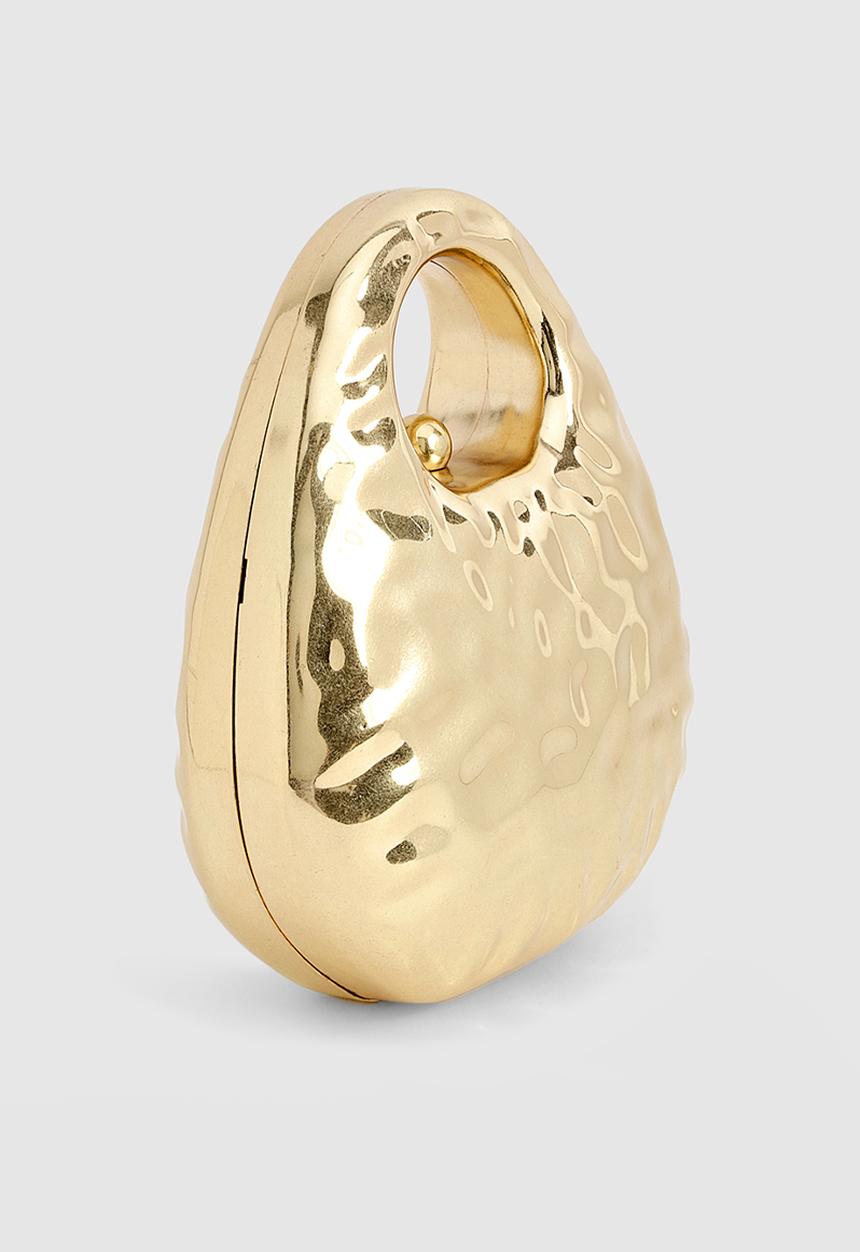 boohoo - Hammered gold grab bag - gold