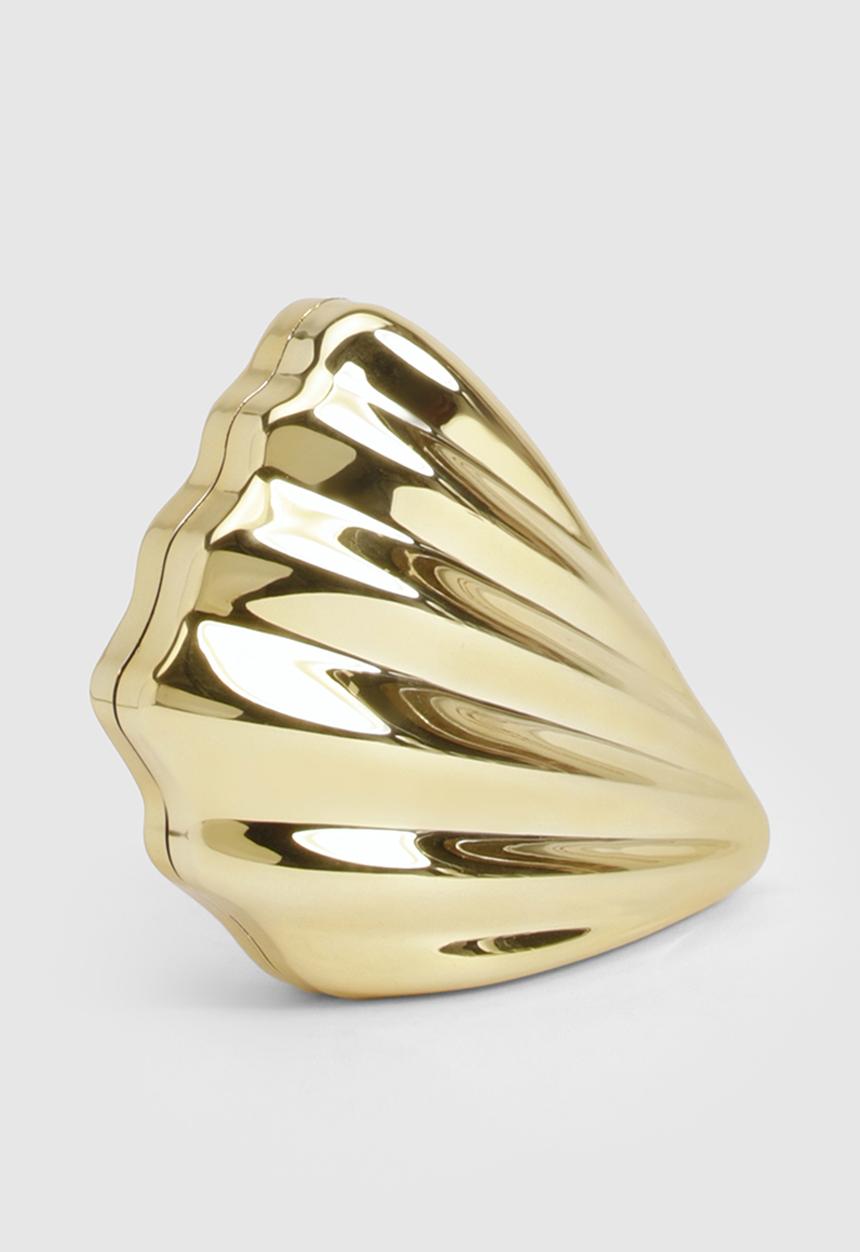 boohoo - Metallic shell clutch bag - gold
