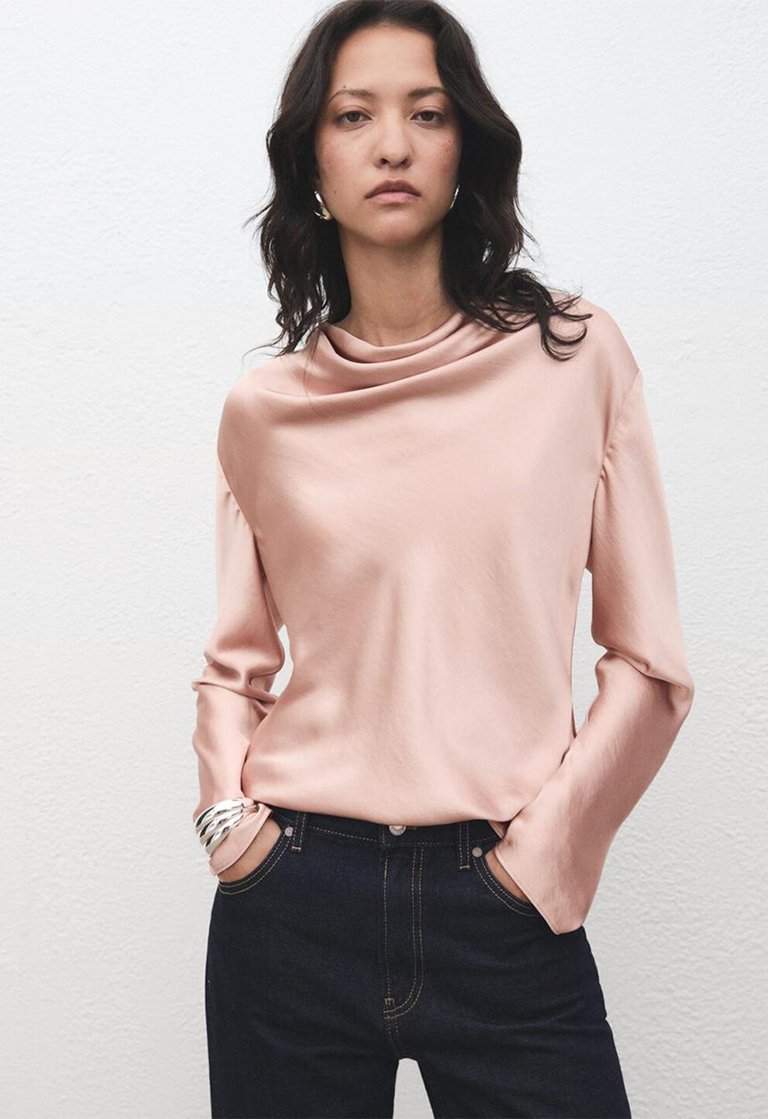 MANGO - Blouse marto - light pastel pink