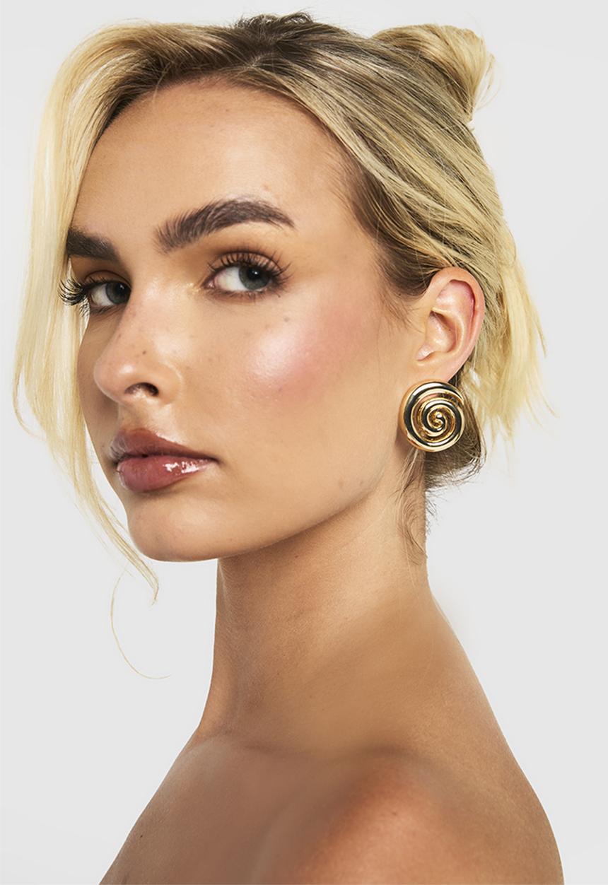 boohoo - Spiral stud earrings - gold