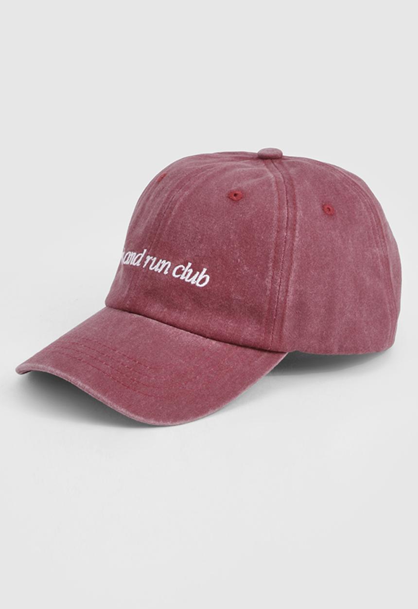 boohoo - This and run club washed cap - cherry