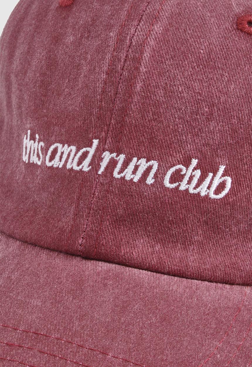 boohoo - This and run club washed cap - cherry