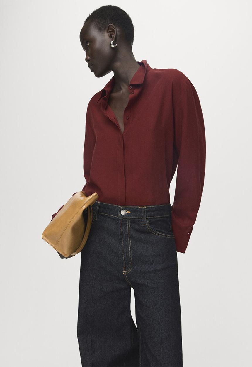 MANGO - Camisa lima - dark red