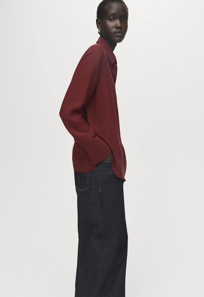 MANGO - Camisa lima - dark red