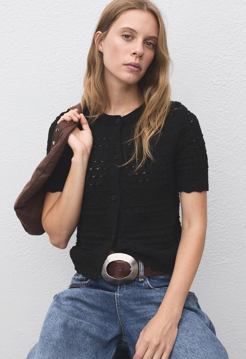 MANGO - Cardigan situ - black