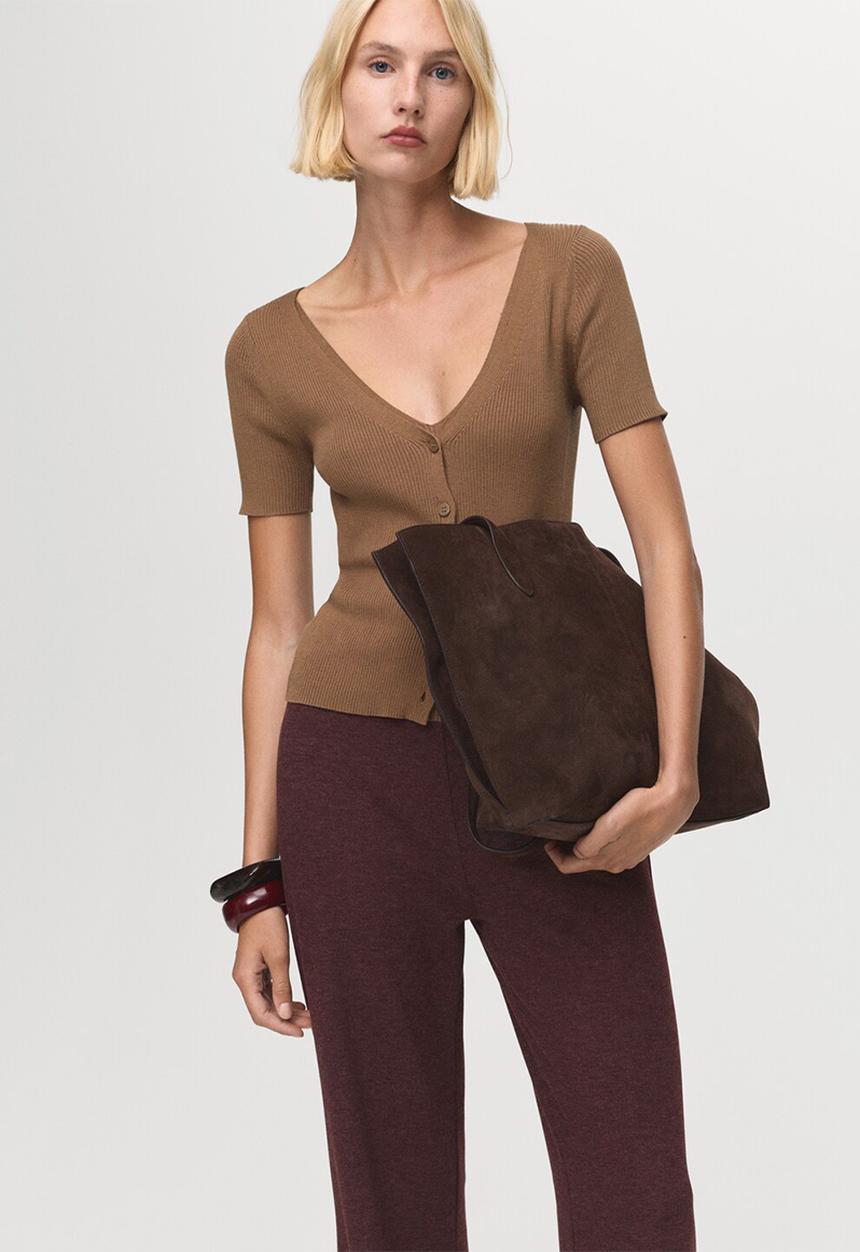 MANGO - Trousers michi -  dark red