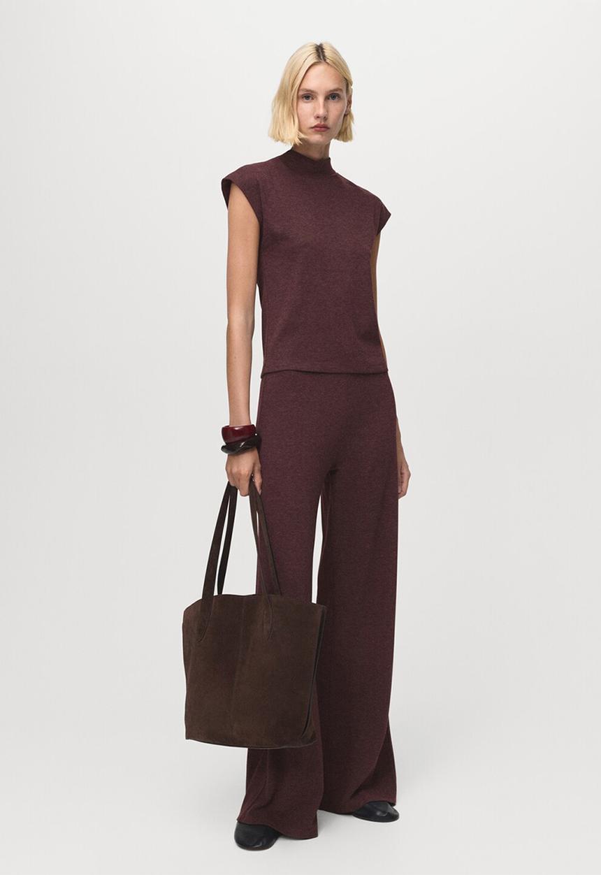 MANGO - Trousers michi -  dark red