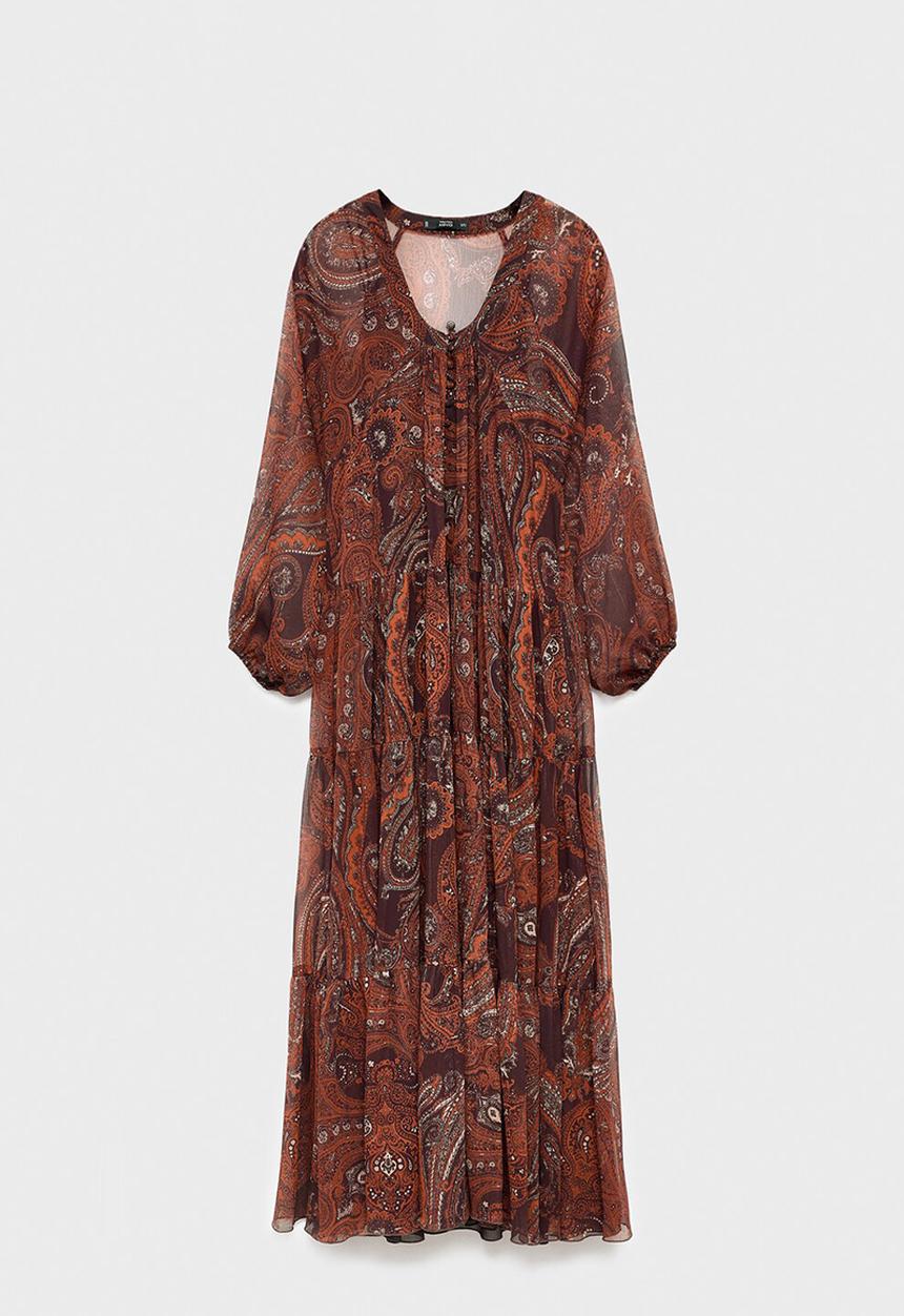 MANGO - Vestido jewel - dark red