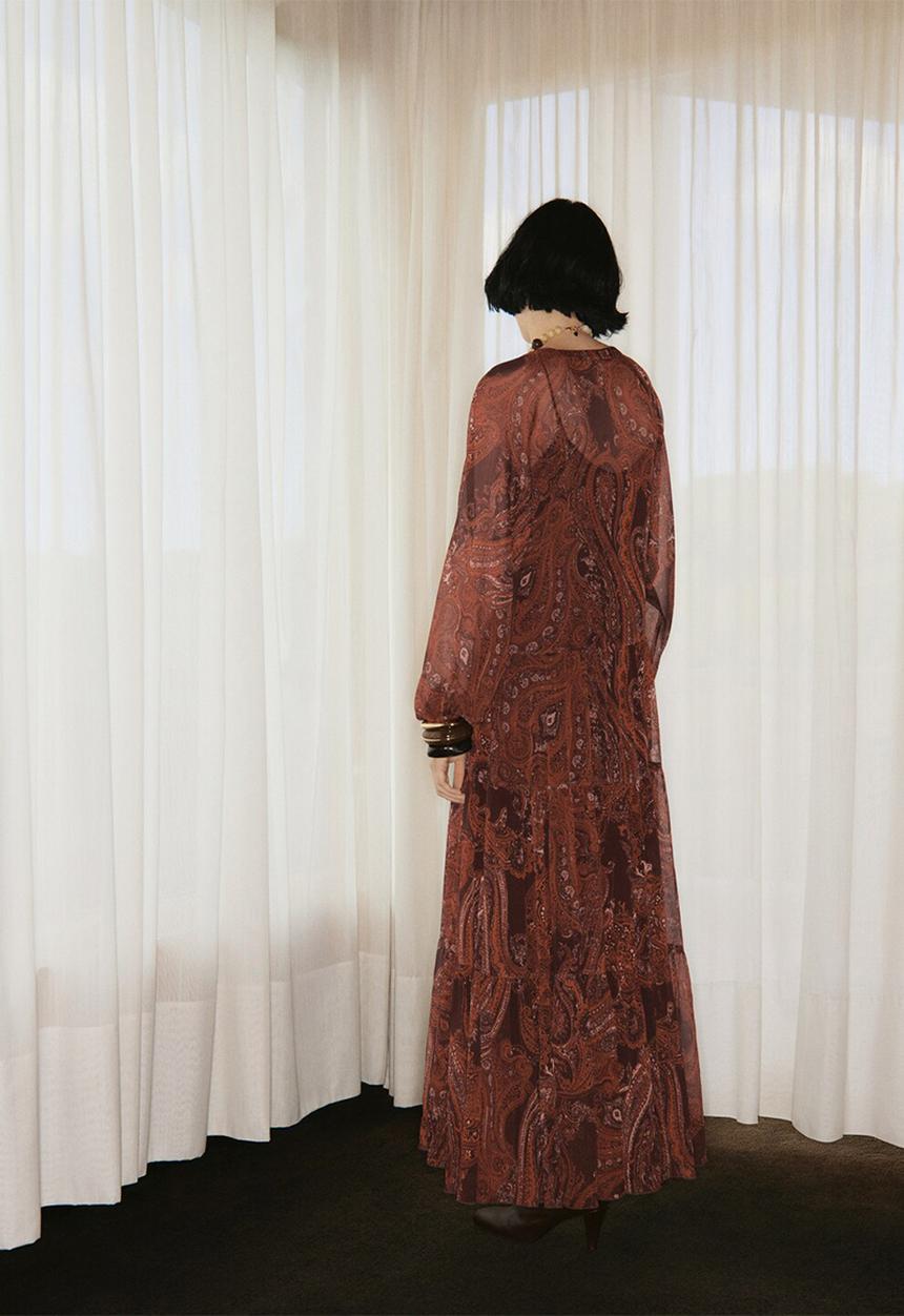 MANGO - Vestido jewel - dark red