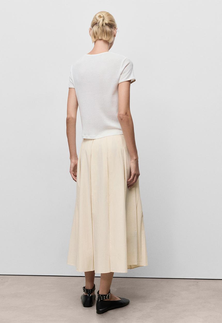 MANGO - Skirt patri  -  light beige