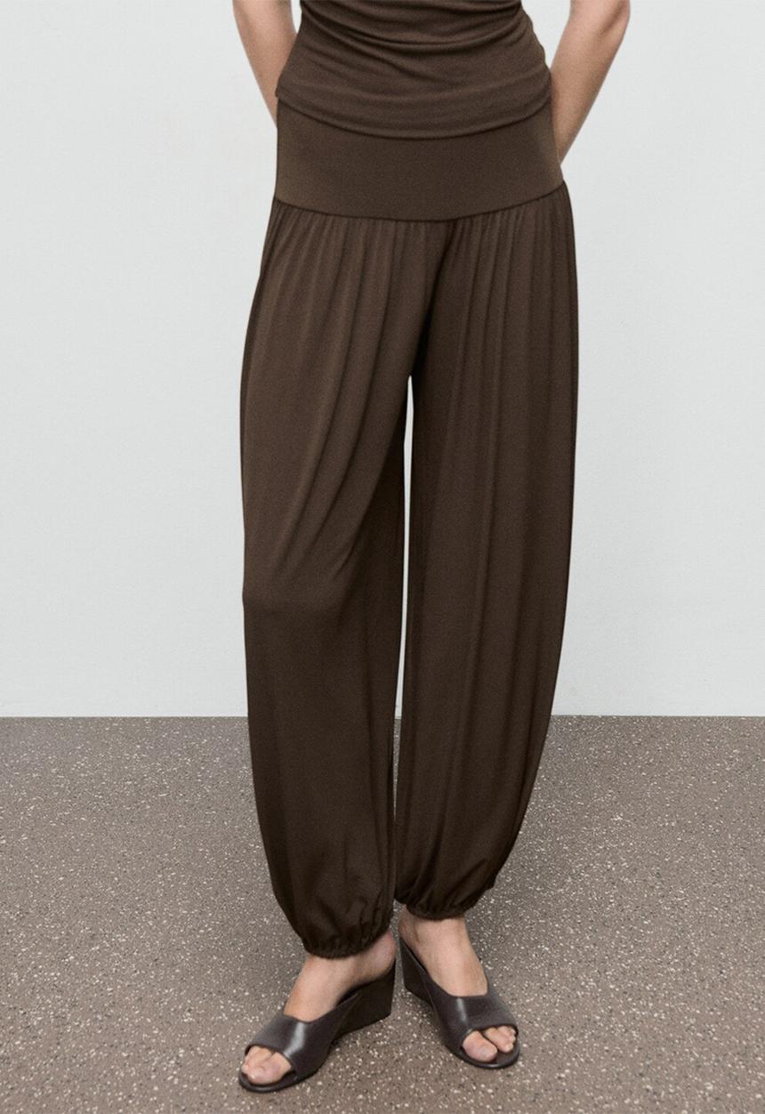 MANGO - Trousers dina -  brown