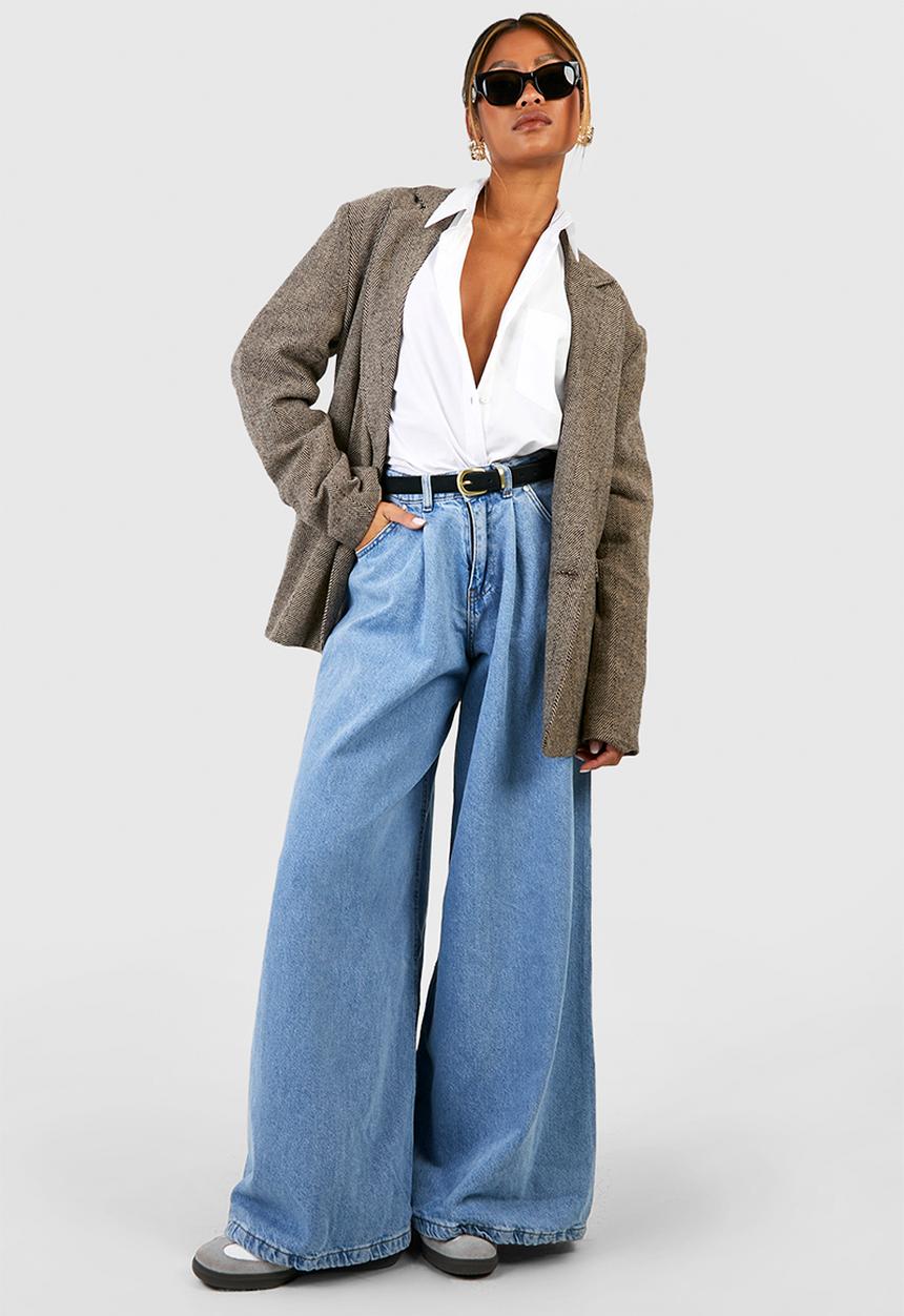 boohoo - Extreme wide leg jeans - blue