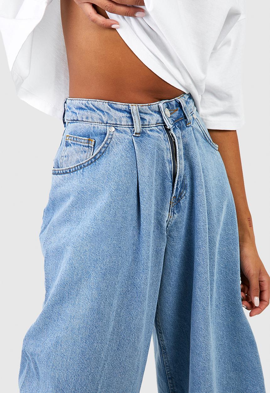 boohoo - Extreme wide leg jeans - blue