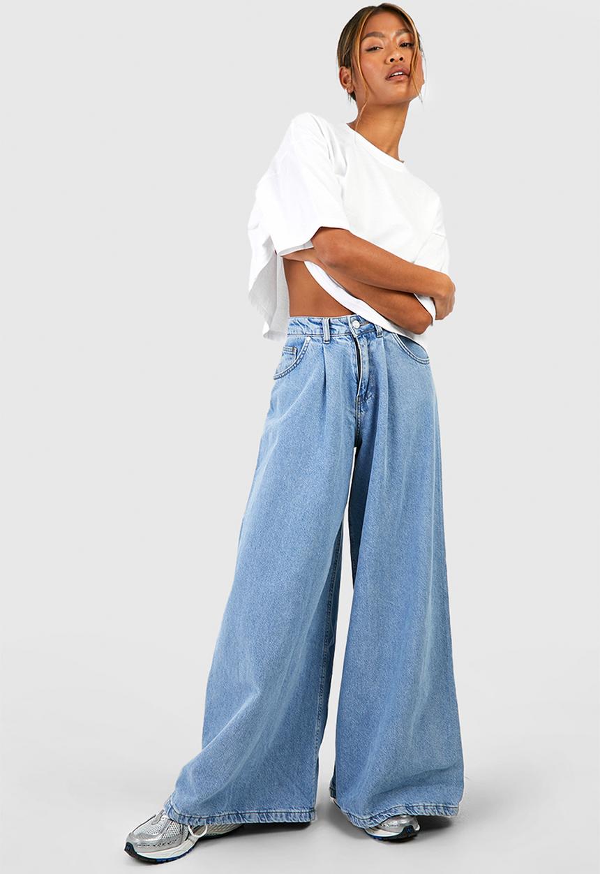 boohoo - Extreme wide leg jeans - blue