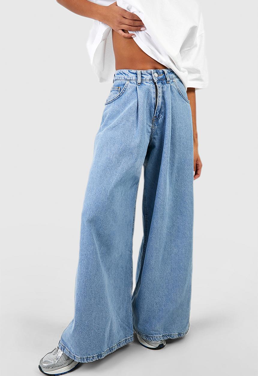 boohoo - Extreme wide leg jeans - blue