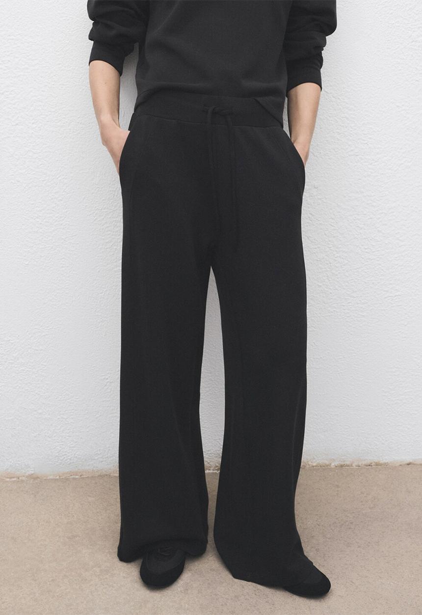 MANGO - Trousers nei  -  black