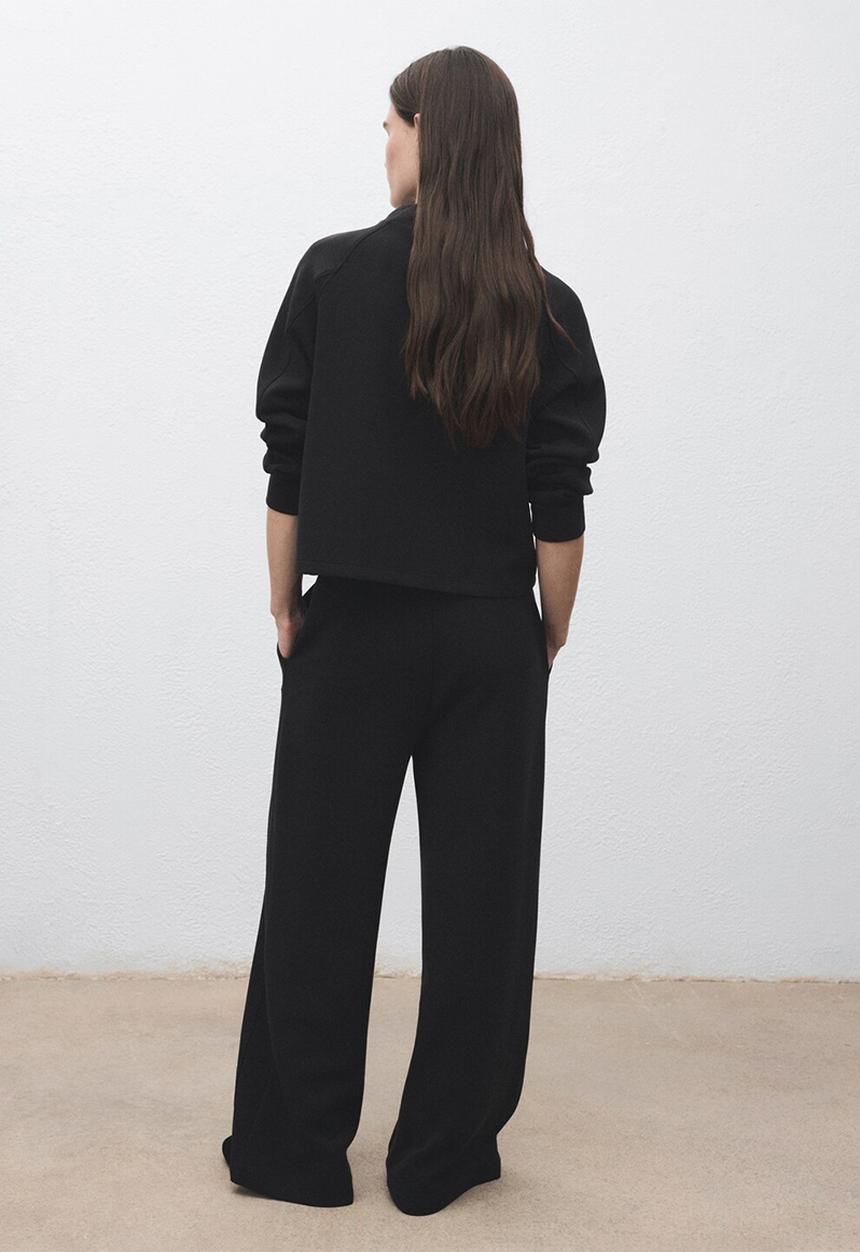 MANGO - Trousers nei  -  black