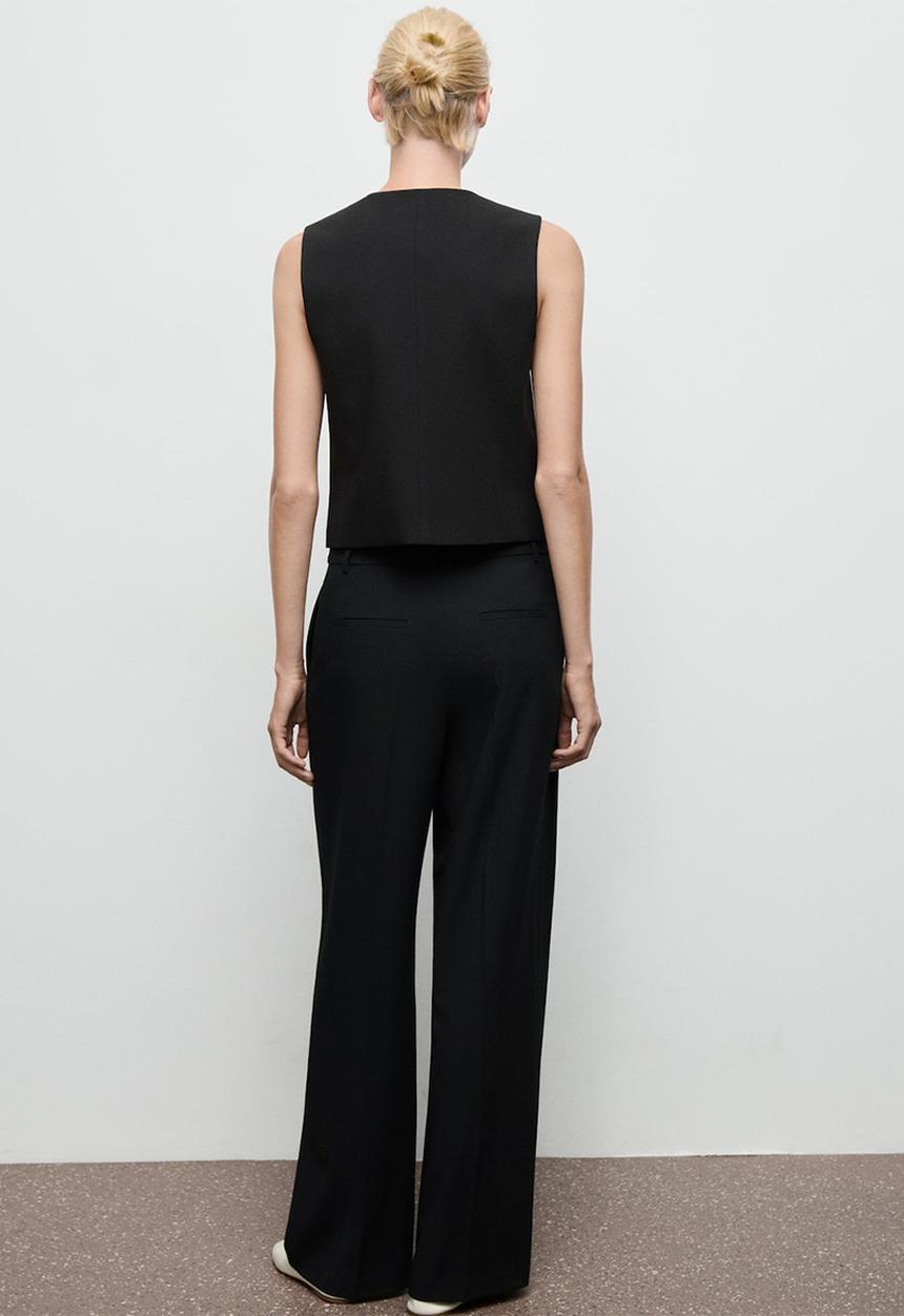 MANGO - Trousers gabo  -  black