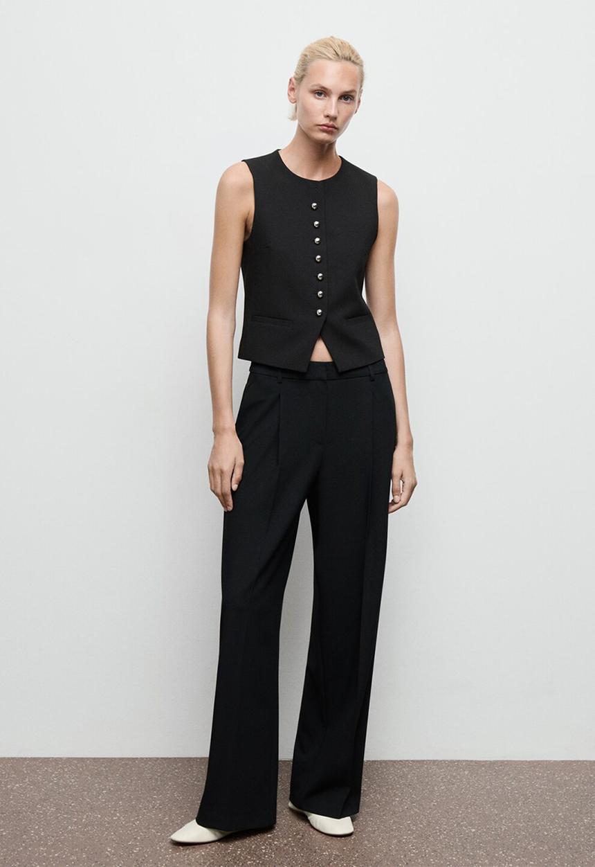 MANGO - Trousers gabo  -  black
